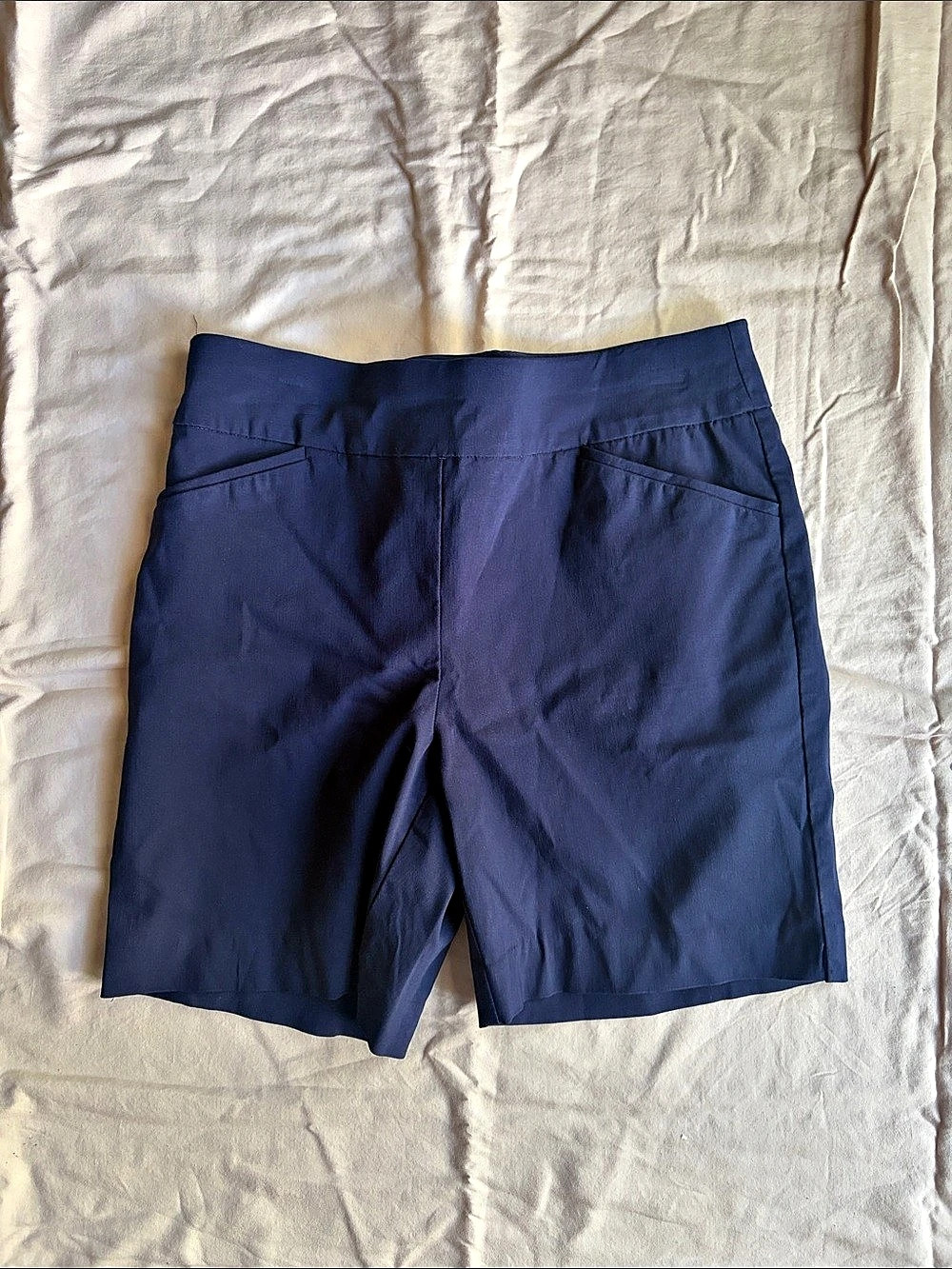 Chico's Perfect Stretch Pull-On Shorts Pull-On Bermuda Shorts Blue Size 3